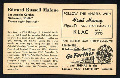 1947 Signal Oil Eddie Malone Los Angeles EX 537112