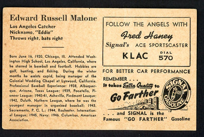 1947 Signal Oil Eddie Malone Los Angeles VG-EX 537113