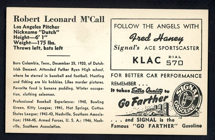 1947 Signal Oil Dutch McCall Los Angeles EX-MT 537116