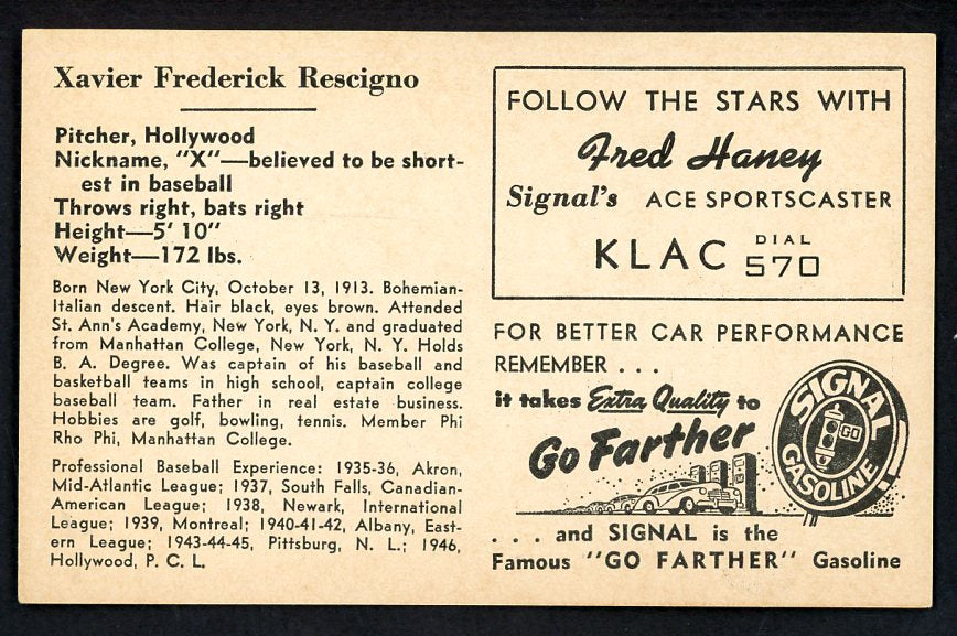1947 Signal Oil Xavier Rescigno Hollywood EX-MT 537124