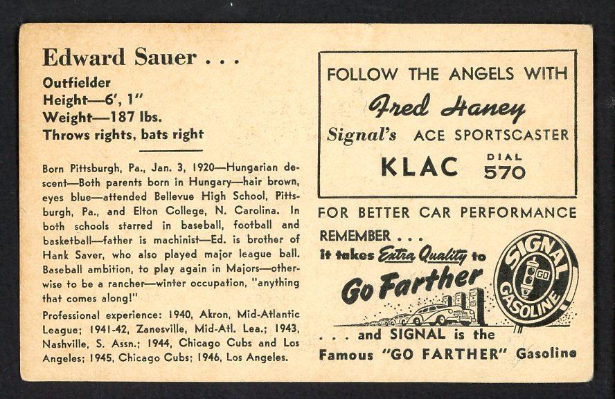 1947 Signal Oil Ed Sauer Los Angeles VG 537127
