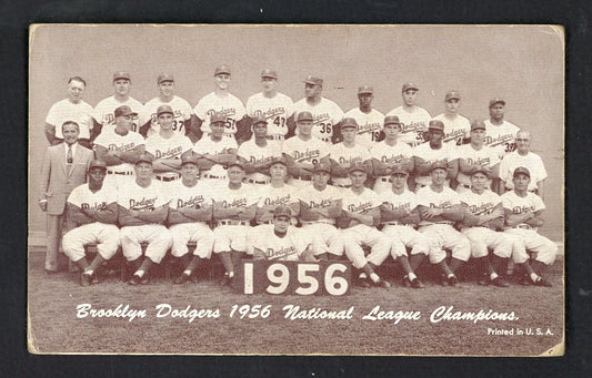1947-66 Exhibits 1956 Brooklyn Dodgers Team VG 537172