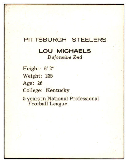 1962 Kahns Football Lou Michaels Steelers NR-MT 537206