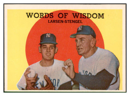 1959 Topps Baseball #383 Casey Stengel Don Larsen EX-MT 537396