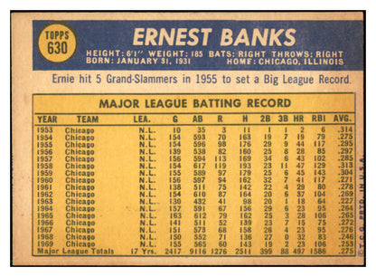 1970 Topps Baseball #630 Ernie Banks Cubs EX-MT 537436