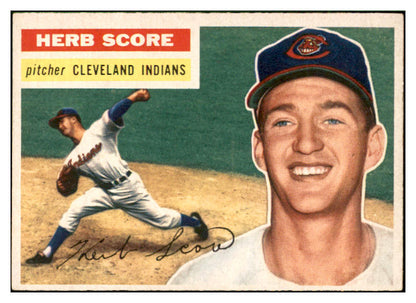 1956 Topps Baseball #140 Herb Score Indians EX-MT Gray 537502