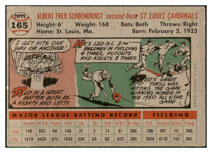 1956 Topps Baseball #165 Red Schoendienst Cardinals VG-EX Gray 537516
