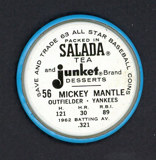 1963 Salada Baseball #056 Mickey Mantle Yankees EX+ 537536