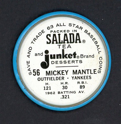 1963 Salada Baseball #056 Mickey Mantle Yankees EX+ 537536