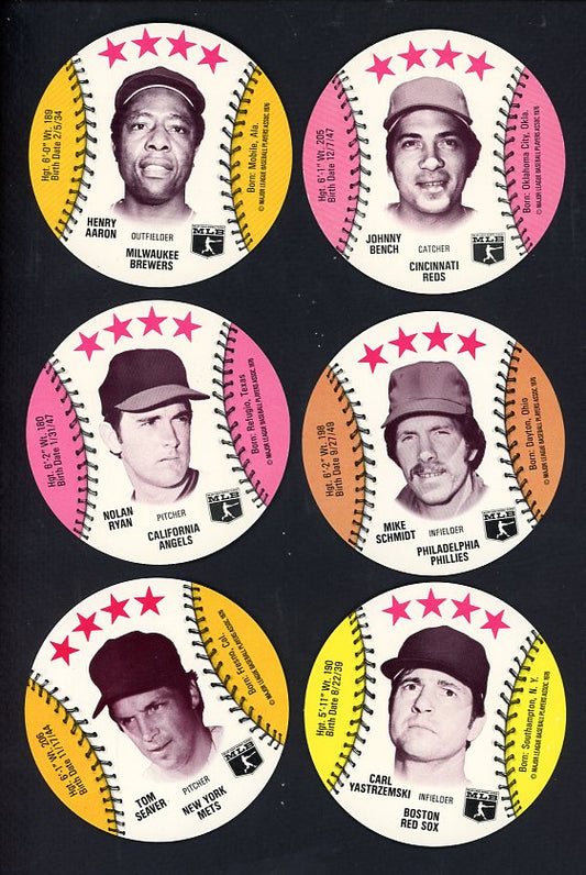 1976 MLBPA Discs Complete Set EX-MT/NR-MT Blank Back Aaron Ryan 537542