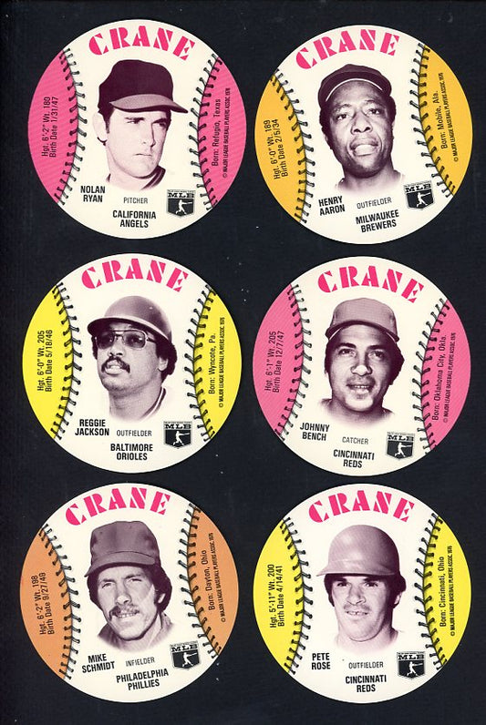 1976 Crane Potato Chips Discs Complete Set EX-MT/NR-MT Ryan Aaron 537544