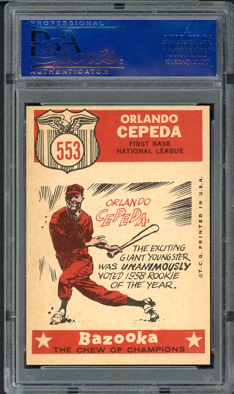 1959 Topps Baseball #553 Orlando Cepeda A.S. Giants PSA 7 NM 538023