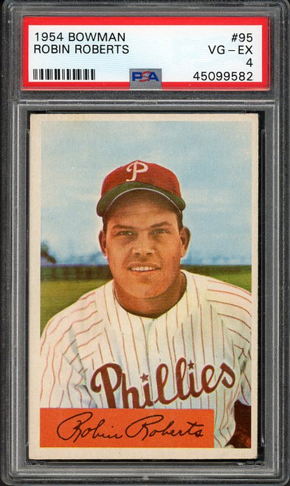 1954 Bowman Baseball #095 Robin Roberts Phillies PSA 4 VG-EX 538195