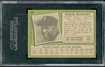 1971 Topps Baseball #050 Willie McCovey Giants SGC 7 NM 538299