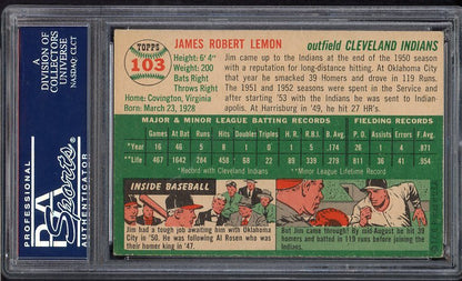 1954 Topps Baseball #103 Jim Lemon Indians PSA 4 VG-EX 538394