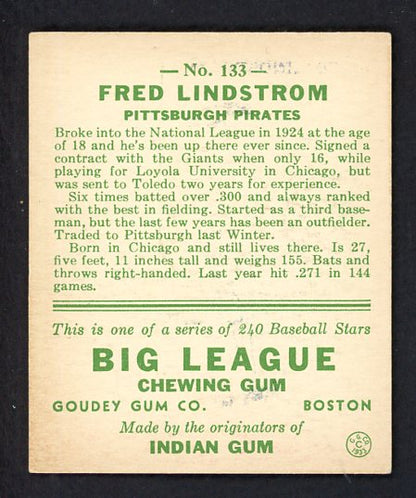 1933 Goudey #133 Fred Lindstrom Pirates EX-MT 538564