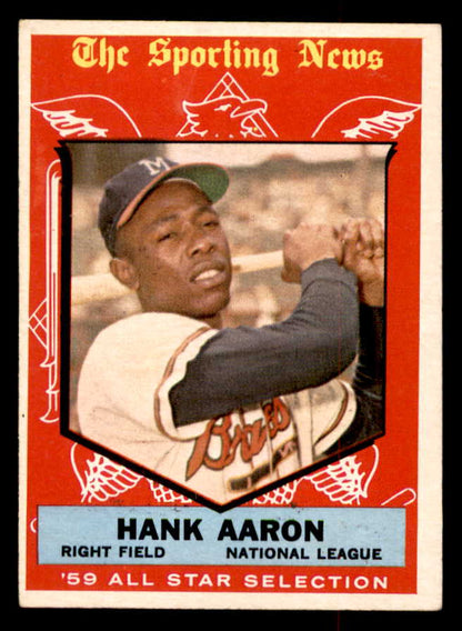 1959 Topps Baseball #561 Hank Aaron A.S. Braves EX 538759