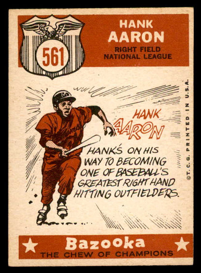 1959 Topps Baseball #561 Hank Aaron A.S. Braves EX 538759
