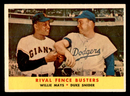 1958 Topps Baseball #436 Willie Mays Duke Snider EX-MT 538826