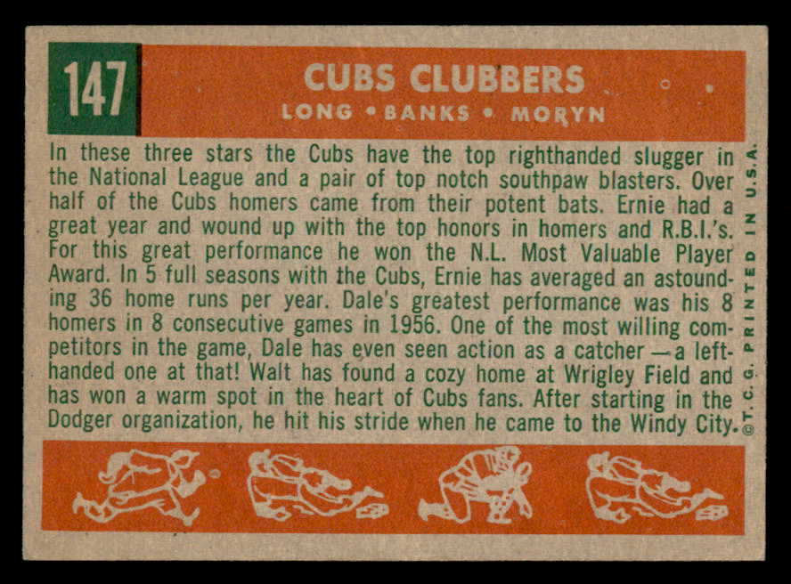 1959 Topps Baseball #147 Ernie Banks Dale Long EX+/EX-MT 538853