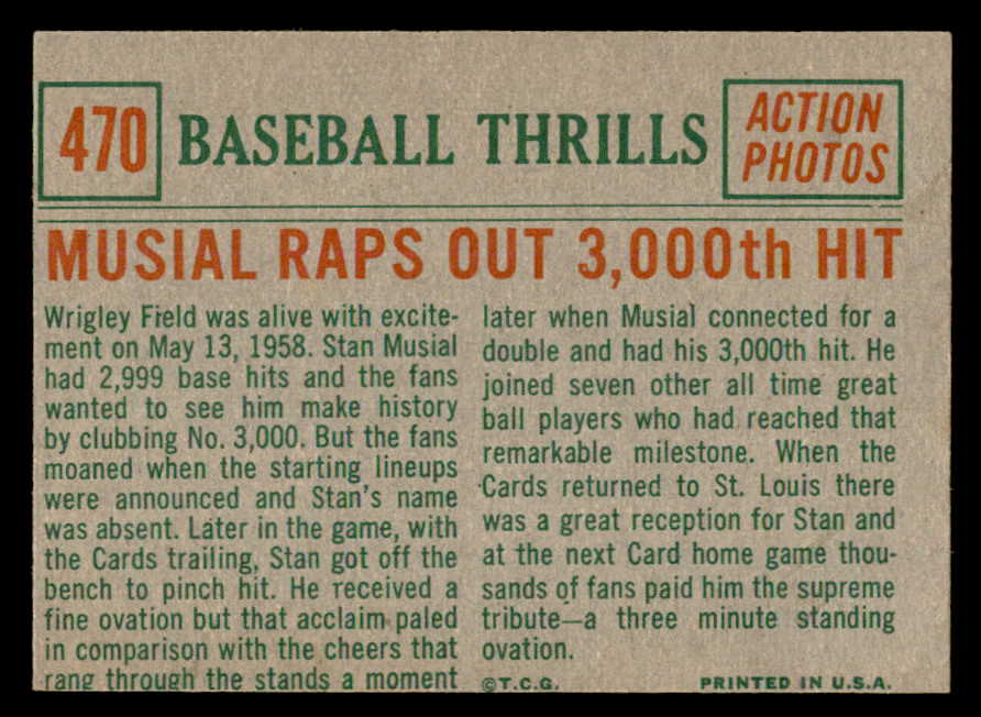 1959 Topps Baseball #470 Stan Musial IA Cardinals EX+/EX-MT 538867