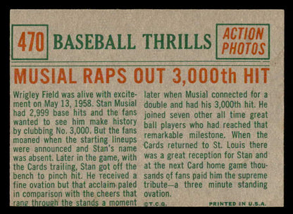 1959 Topps Baseball #470 Stan Musial IA Cardinals EX+/EX-MT 538867