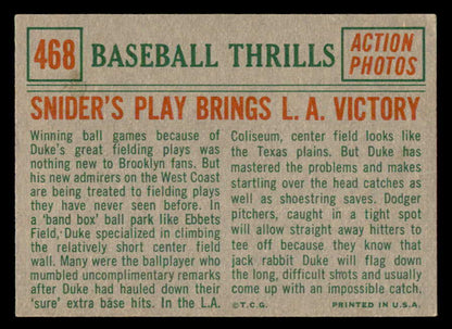 1959 Topps Baseball #468 Duke Snider IA Dodgers EX-MT 538870