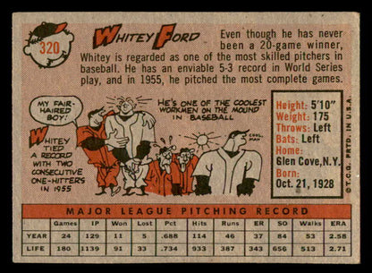 1958 Topps Baseball #320 Whitey Ford Yankees VG-EX 538882