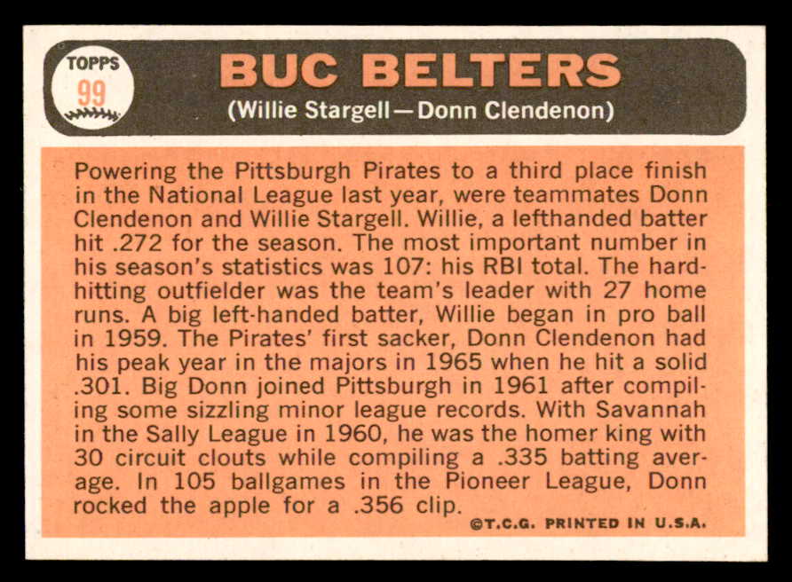1966 Topps Baseball #099 Willie Stargell Donn Clendenon NR-MT 538915