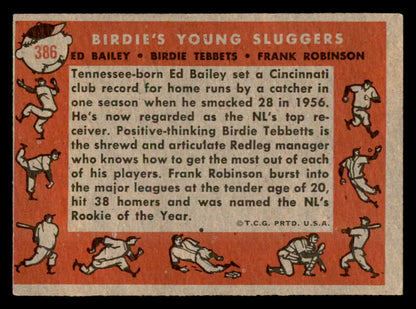 1958 Topps Baseball #386 Frank Robinson Ed Bailey EX 538947