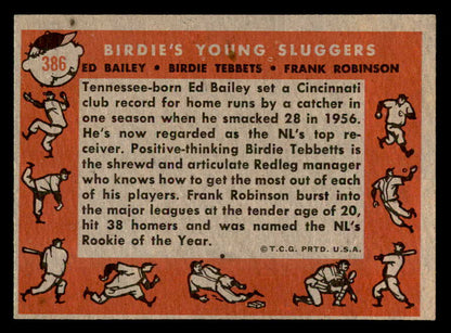 1958 Topps Baseball #386 Frank Robinson Ed Bailey EX+/EX-MT 538948