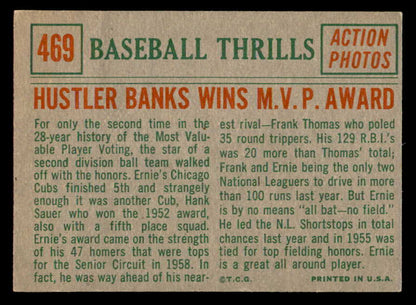 1959 Topps Baseball #469 Ernie Banks IA Cubs EX 539225