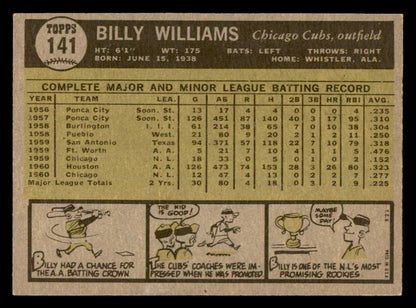 1961 Topps Baseball #141 Billy Williams Cubs EX-MT 539366