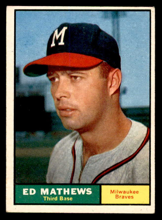 1961 Topps Baseball #120 Eddie Mathews Braves EX+/EX-MT 539381