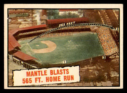 1961 Topps Baseball #406 Mickey Mantle IA Yankees EX+/EX-MT 539382