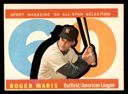 1960 Topps Baseball #565 Roger Maris A.S. Yankees EX-MT 539429