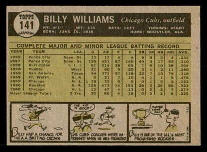 1961 Topps Baseball #141 Billy Williams Cubs EX-MT 539586