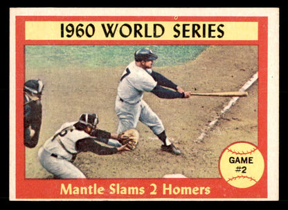 1961 Topps Baseball #307 World Series Game 2 Mickey Mantle EX-MT 539590