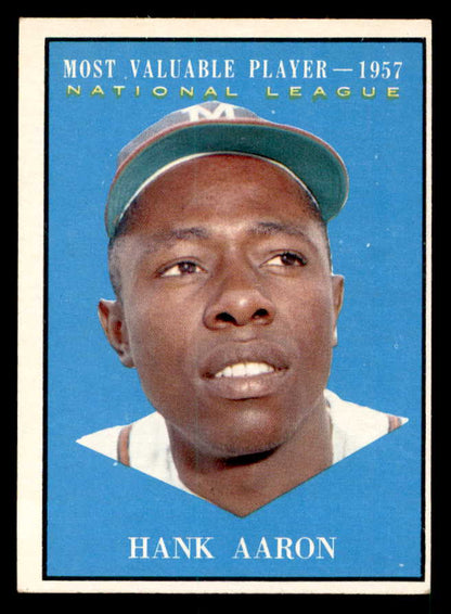 1961 Topps Baseball #484 Hank Aaron MVP Braves EX-MT 539617