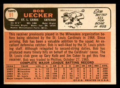 1966 Topps Baseball #091 Bob Uecker Cardinals EX-MT Trade 539782