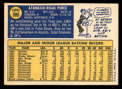 1970 Topps Baseball #380 Tony Perez Reds VG-EX 539987