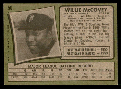 1971 Topps Baseball #050 Willie McCovey Giants EX-MT 540011