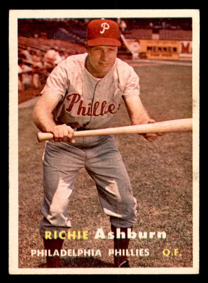 1957 Topps Baseball #070 Richie Ashburn Phillies EX-MT 540049