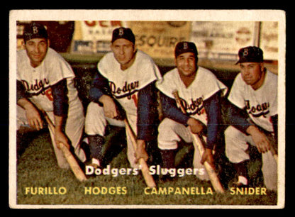 1957 Topps Baseball #400 Roy Campanella Duke Snider Gil Hodges VG 540062