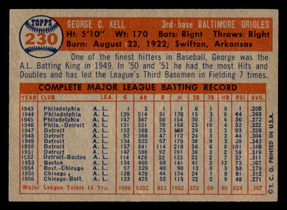 1957 Topps Baseball #230 George Kell Orioles NR-MT 540082