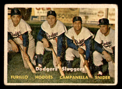 1957 Topps Baseball #400 Roy Campanella Duke Snider Gil Hodges VG 540103