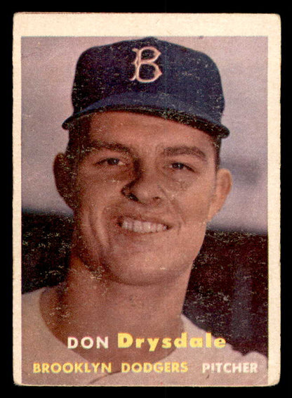 1957 Topps Baseball #018 Don Drysdale Dodgers VG 540108