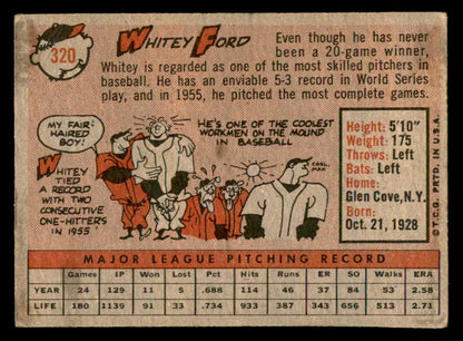 1958 Topps Baseball #320 Whitey Ford Yankees VG 540149