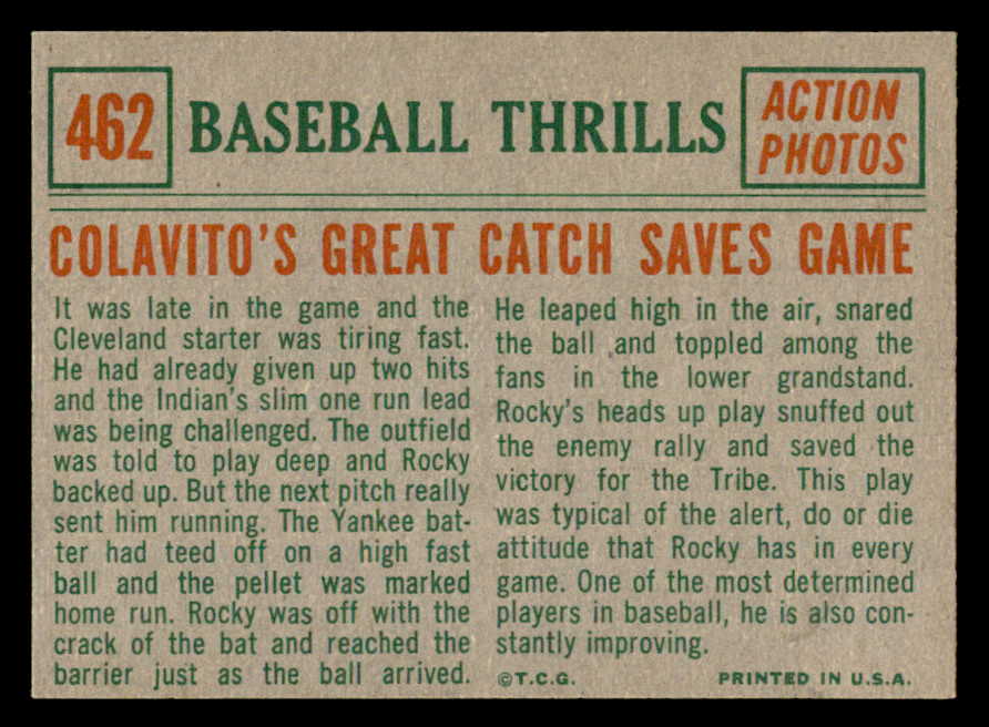 1959 Topps Baseball #462 Rocky Colavito IA Indians NR-MT 540160