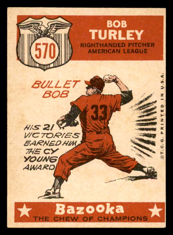 1959 Topps Baseball #570 Bob Turley A.S. Yankees EX-MT 540161
